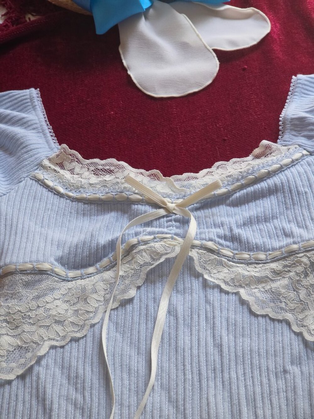 LACEMADE BLUE BELL KNIT MAXI WITH EXQUISITE DETAIL SIZE SMALL FREE CARDIGAN -M - Picture 5 of 6